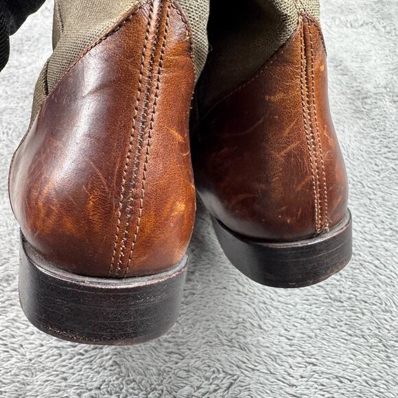 Cole Haan English Style Riding Boots Women's 6.5 B Canvas Leather 16" - Picture 2 of 8